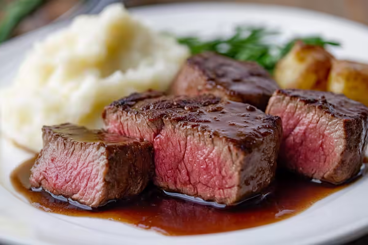Venison cube steak recipes being served on a plate.