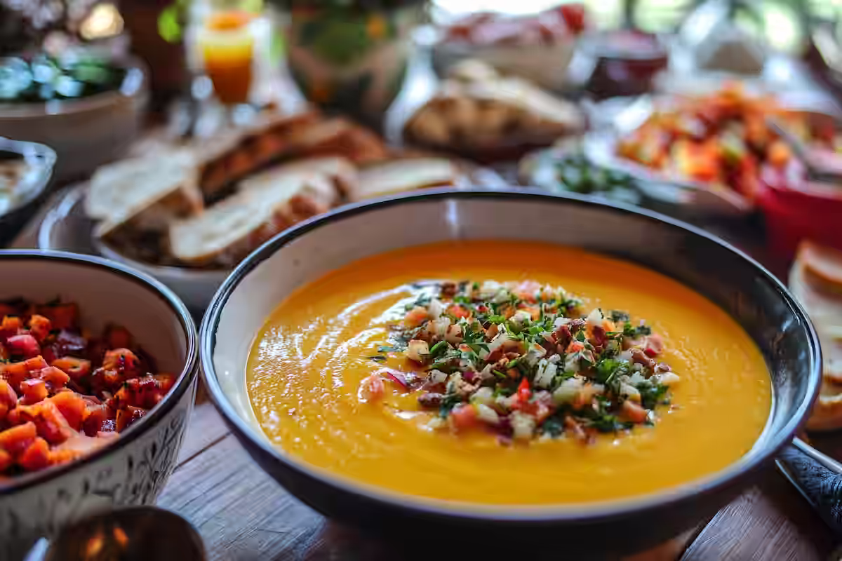 Serving Pumpkin Soup at a Birthday Party