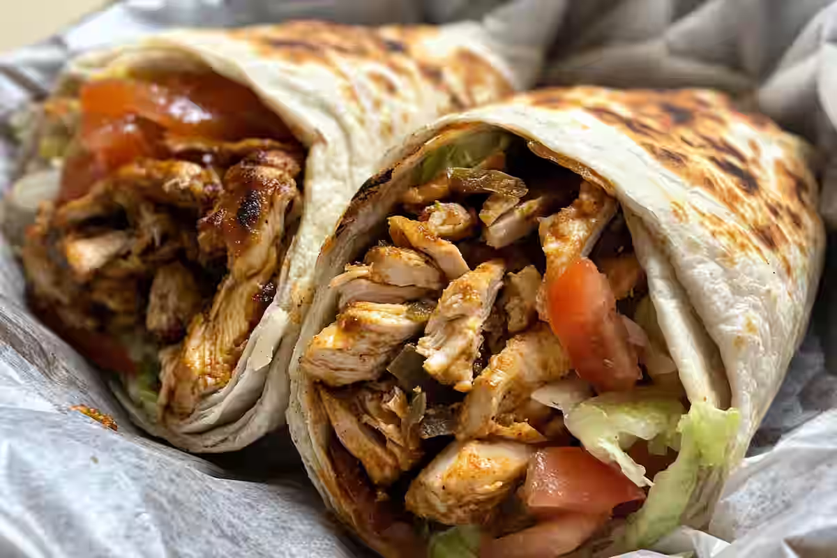 Trader Joe's chicken shawarma pita wrap